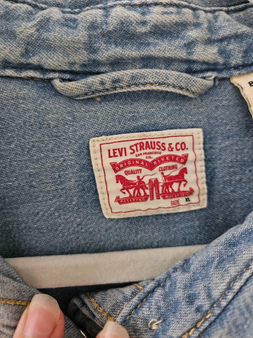Levi light blue Denim Western Long Sleeve Shirt - Picture 3 of 10